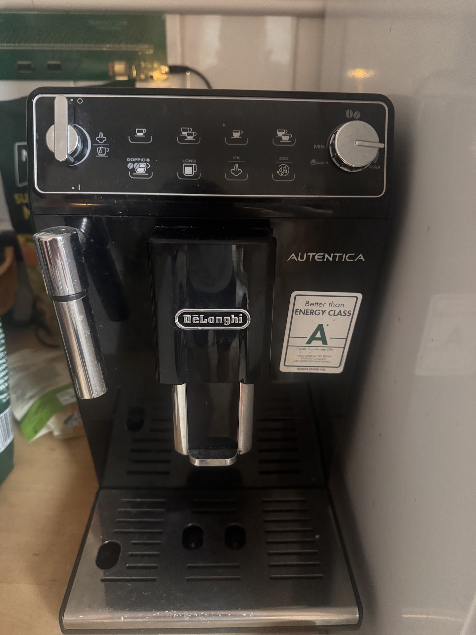 De’Longhi Autentica on Ben Murrell’s kitchen worktop during hands-on testing