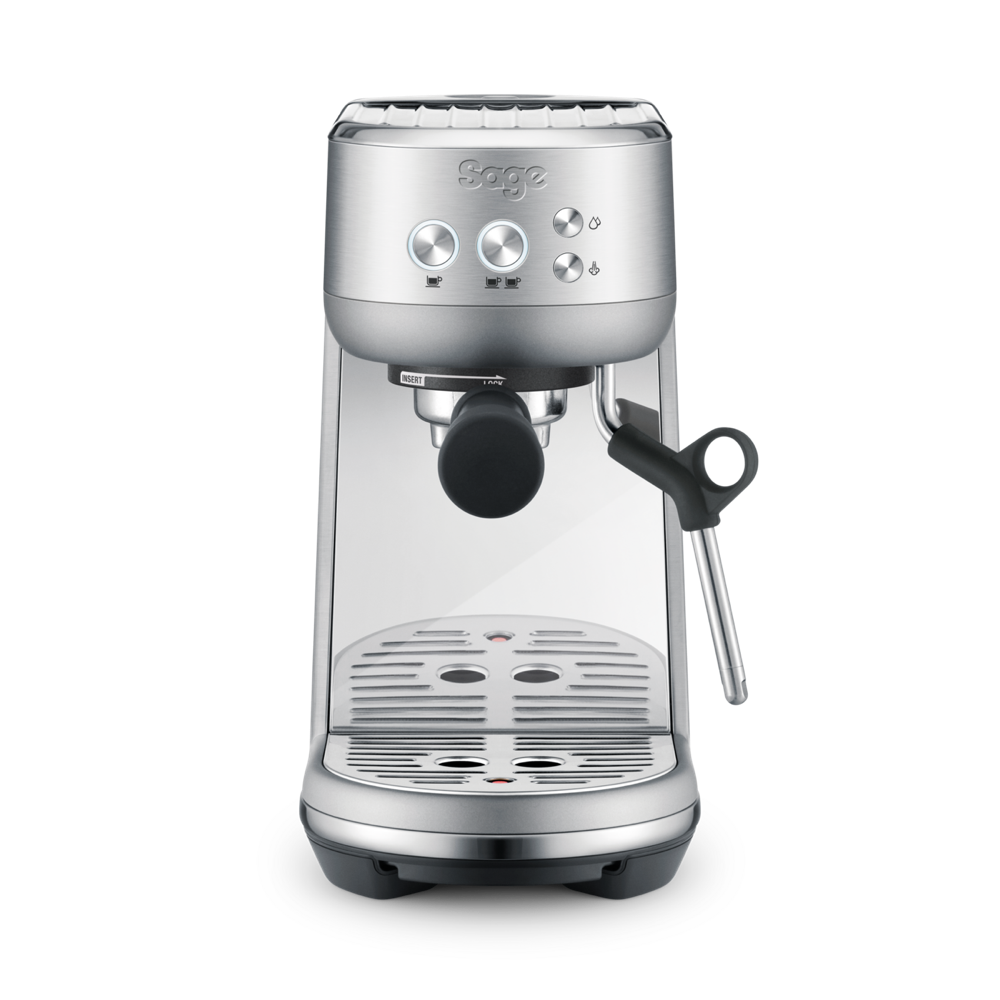 Sage Bambino SES450 compact espresso machine in brushed stainless steel